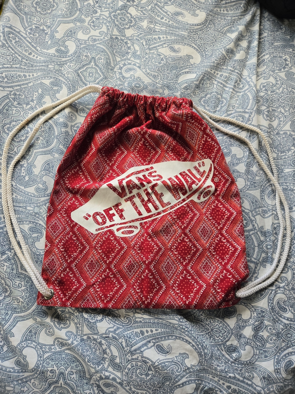 Vans Cotton Off The Wall Skateboard  Knapsack Drawstring Backpack Bag